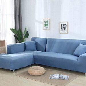 ผ้าคลุมโซฟา รุ่นทราย สีน้ำเงิน 3 ที่นั่ง
